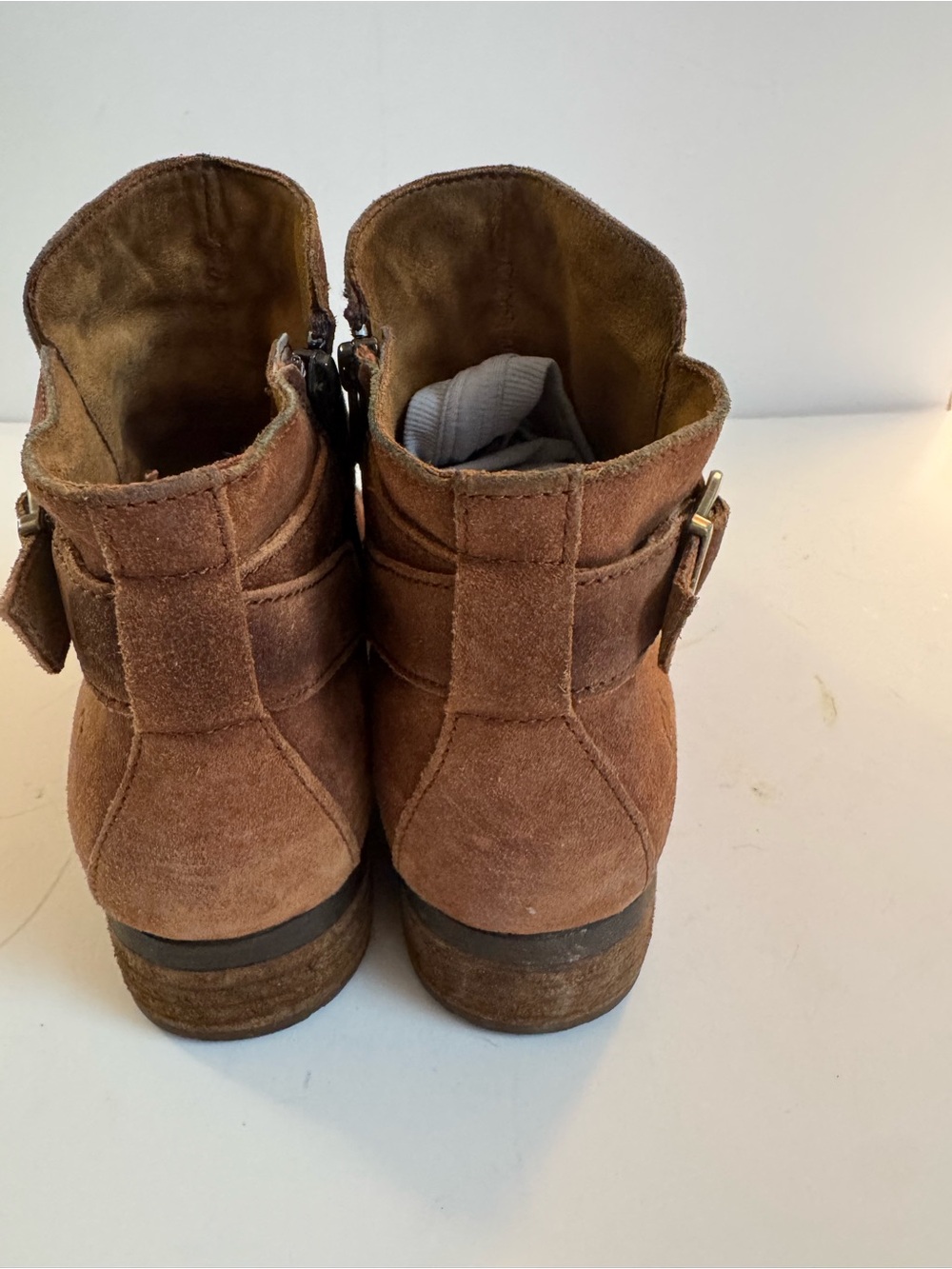 Born Women's Suede Ankle Boots in Brown - Classic Buckle Strap - Picture 7 of 14